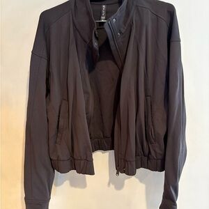 Athleta Black Bomber zip up sweatshirt